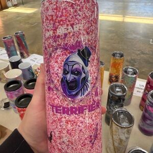Pink and Purple Art the Clown Terrifier Handmade Tumbler